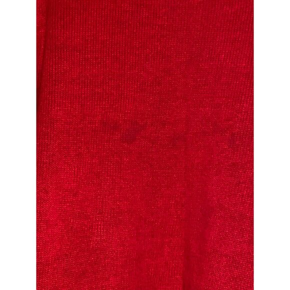 Women's Tribeca Studio Red Novelty Dog Sweater Cardigan Size Large Bone Buttons - Picture 10 of 11